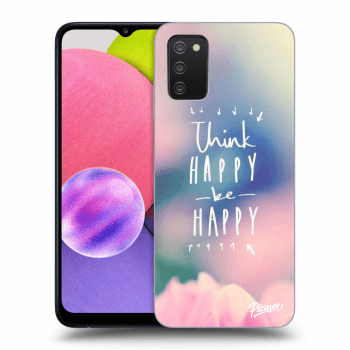 Picasee Samsung Galaxy A02s A025G Hülle - Transparentes Silikon - Think happy be happy