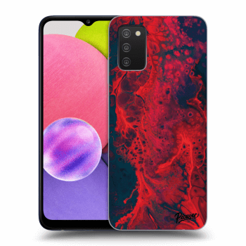 Picasee Samsung Galaxy A02s A025G Hülle - Schwarzes Silikon - Organic red