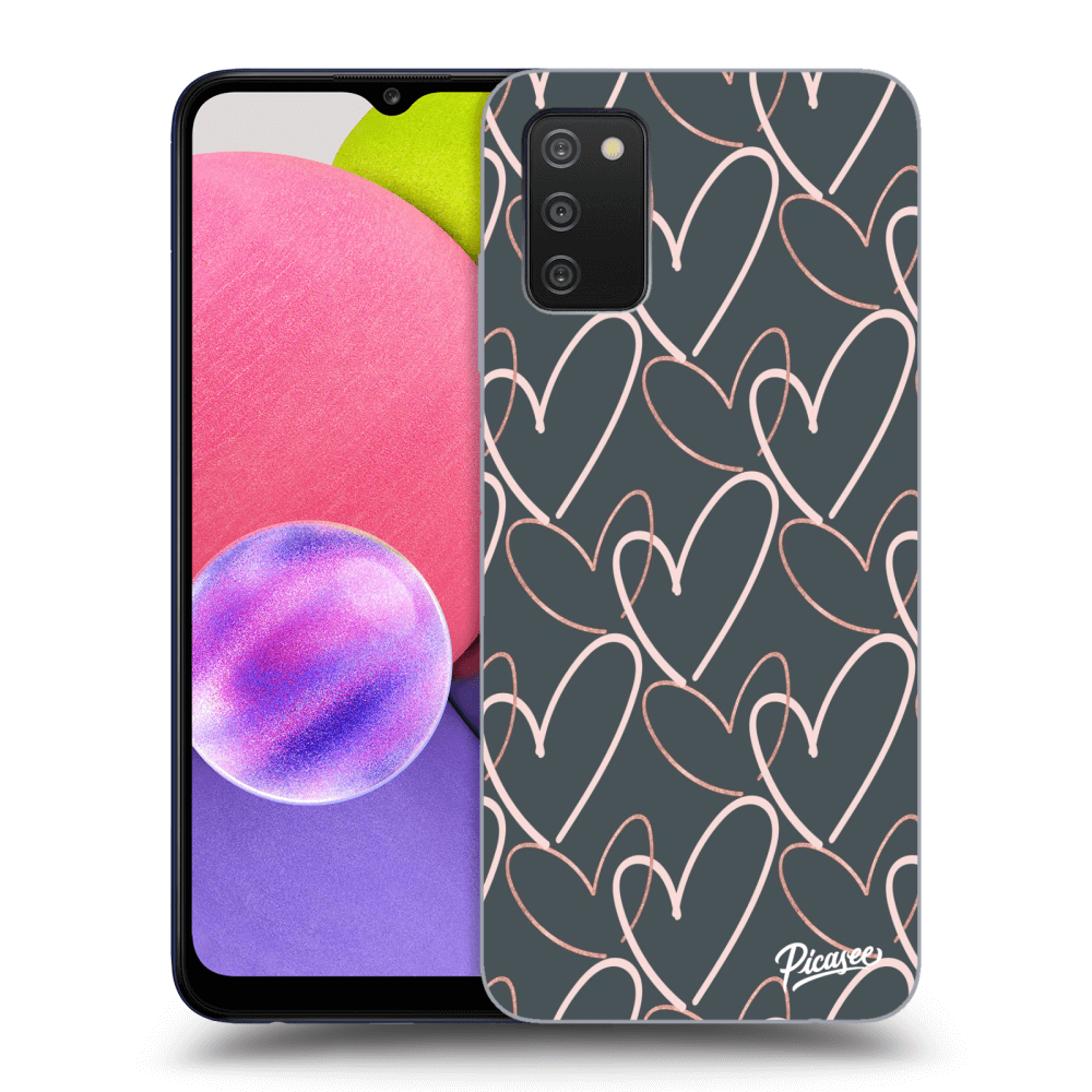 Picasee Samsung Galaxy A02s A025G Hülle - Schwarzes Silikon - Lots of love
