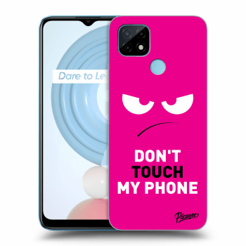 Picasee Realme C21 Hülle - Transparentes Silikon - Angry Eyes - Pink