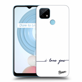 Picasee Realme C21 Hülle - Schwarzes Silikon - I love you