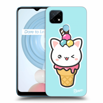 Picasee Realme C21 Hülle - Transparentes Silikon - Ice Cream Cat