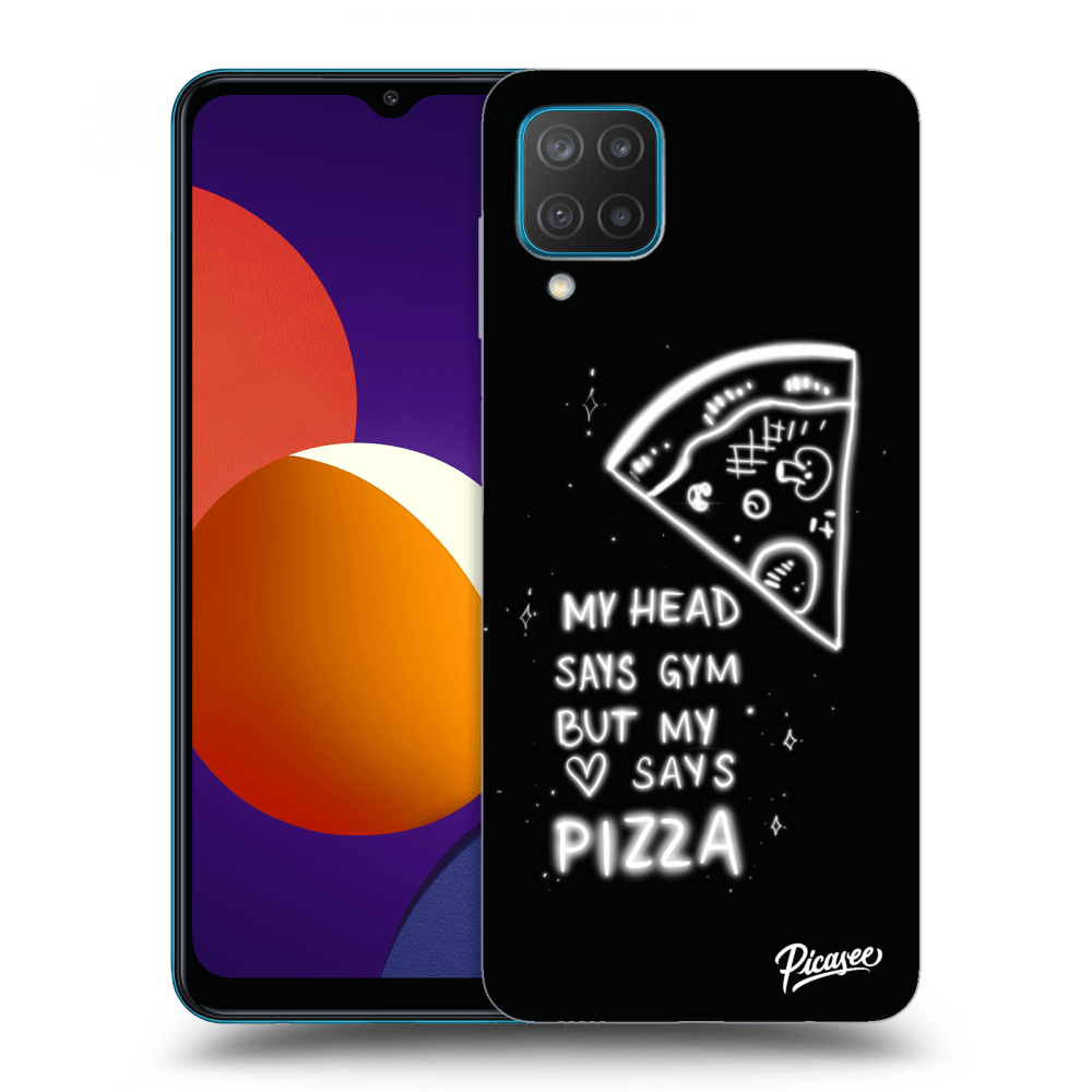 Picasee Samsung Galaxy M12 M127F Hülle - Schwarzes Silikon - Pizza