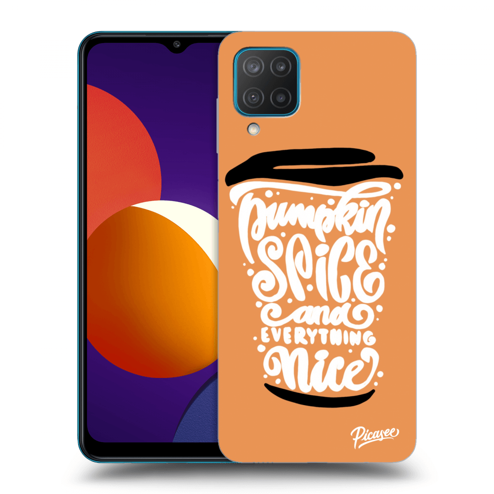 Picasee Samsung Galaxy M12 M127F Hülle - Transparentes Silikon - Pumpkin coffee