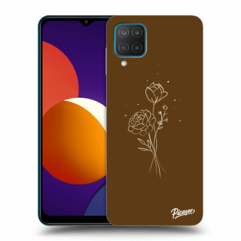Picasee Samsung Galaxy M12 M127F Hülle - Transparentes Silikon - Brown flowers