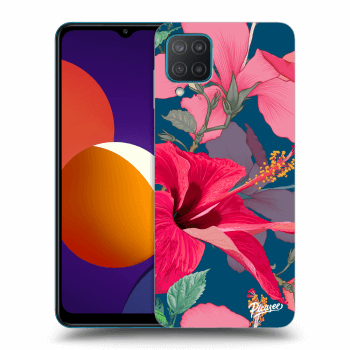 Picasee Samsung Galaxy M12 M127F Hülle - Transparentes Silikon - Hibiscus