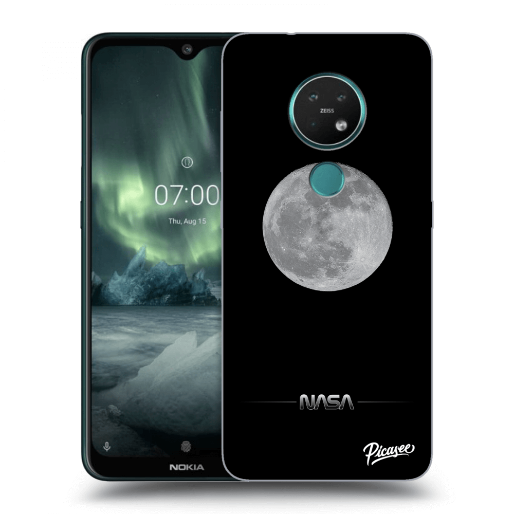 Picasee Nokia 7.2 Hülle - Schwarzes Silikon - Moon Minimal