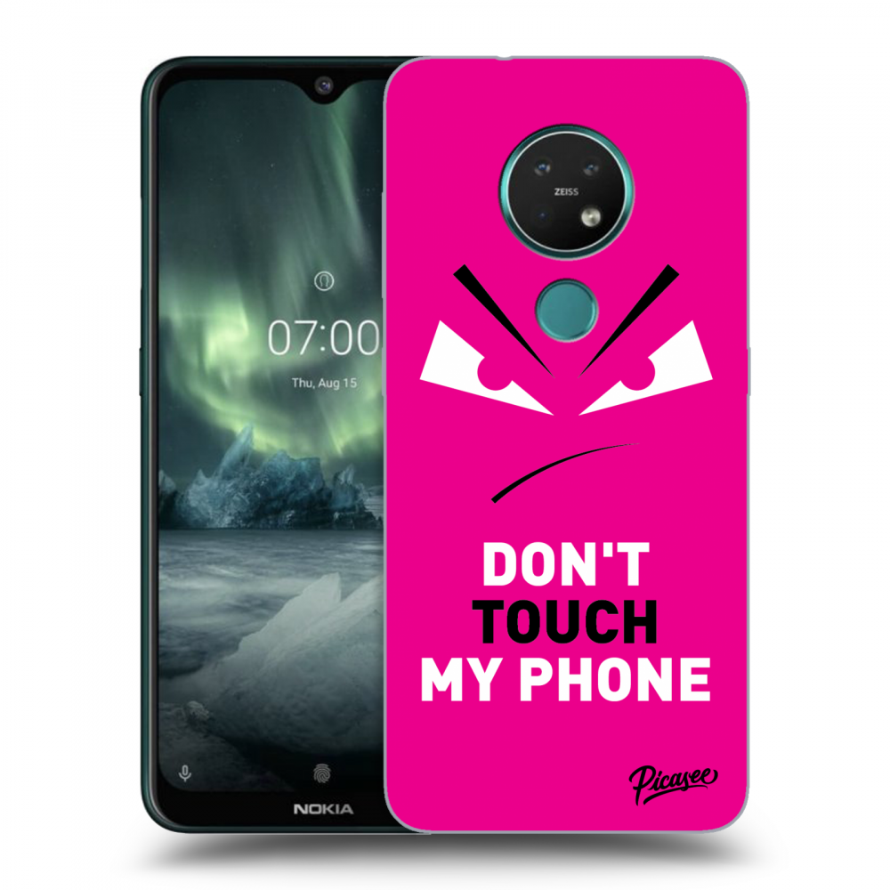 Picasee Nokia 7.2 Hülle - Schwarzes Silikon - Evil Eye - Pink