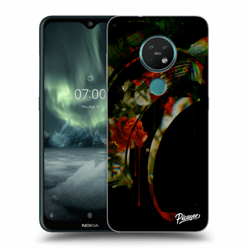 Picasee Nokia 7.2 Hülle - Schwarzes Silikon - Roses black