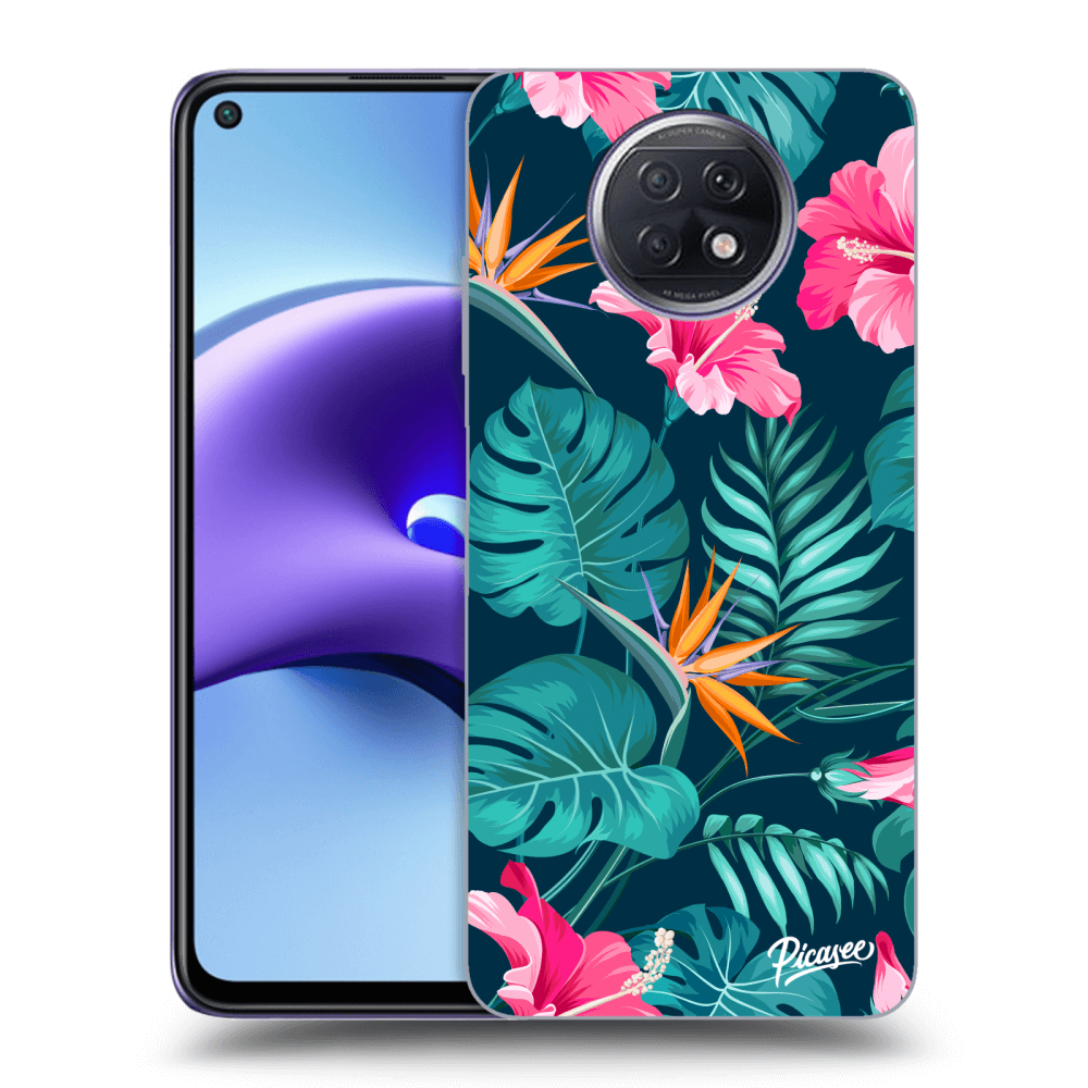 Picasee Xiaomi Redmi Note 9T Hülle - Transparentes Silikon - Pink Monstera
