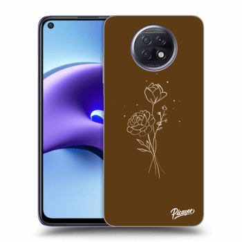 Picasee Xiaomi Redmi Note 9T Hülle - Schwarzes Silikon - Brown flowers