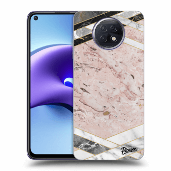 Picasee Xiaomi Redmi Note 9T Hülle - Transparentes Silikon - Pink geometry