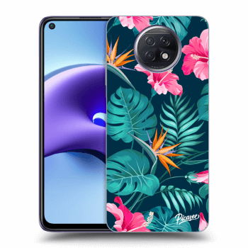 Picasee Xiaomi Redmi Note 9T Hülle - Transparentes Silikon - Pink Monstera