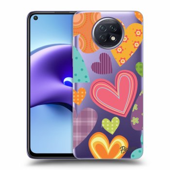 Picasee Xiaomi Redmi Note 9T Hülle - Transparentes Silikon - Colored heart