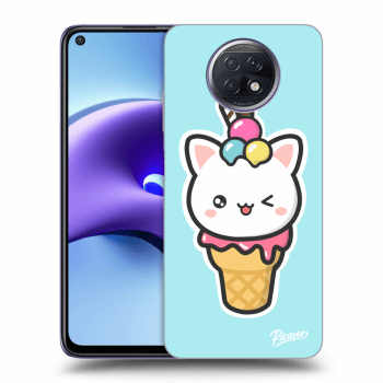 Picasee Xiaomi Redmi Note 9T Hülle - Schwarzes Silikon - Ice Cream Cat