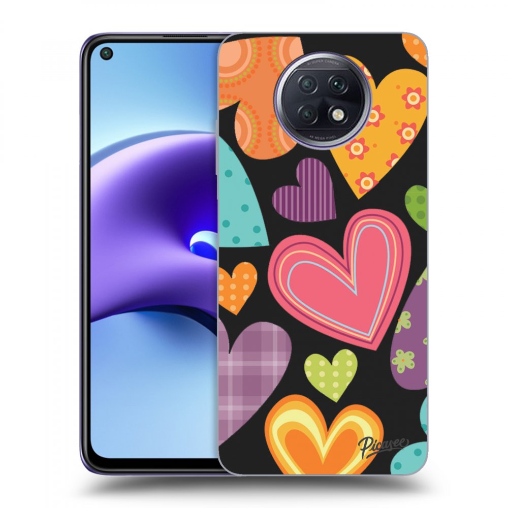 Picasee Xiaomi Redmi Note 9T Hülle - Schwarzes Silikon - Colored heart
