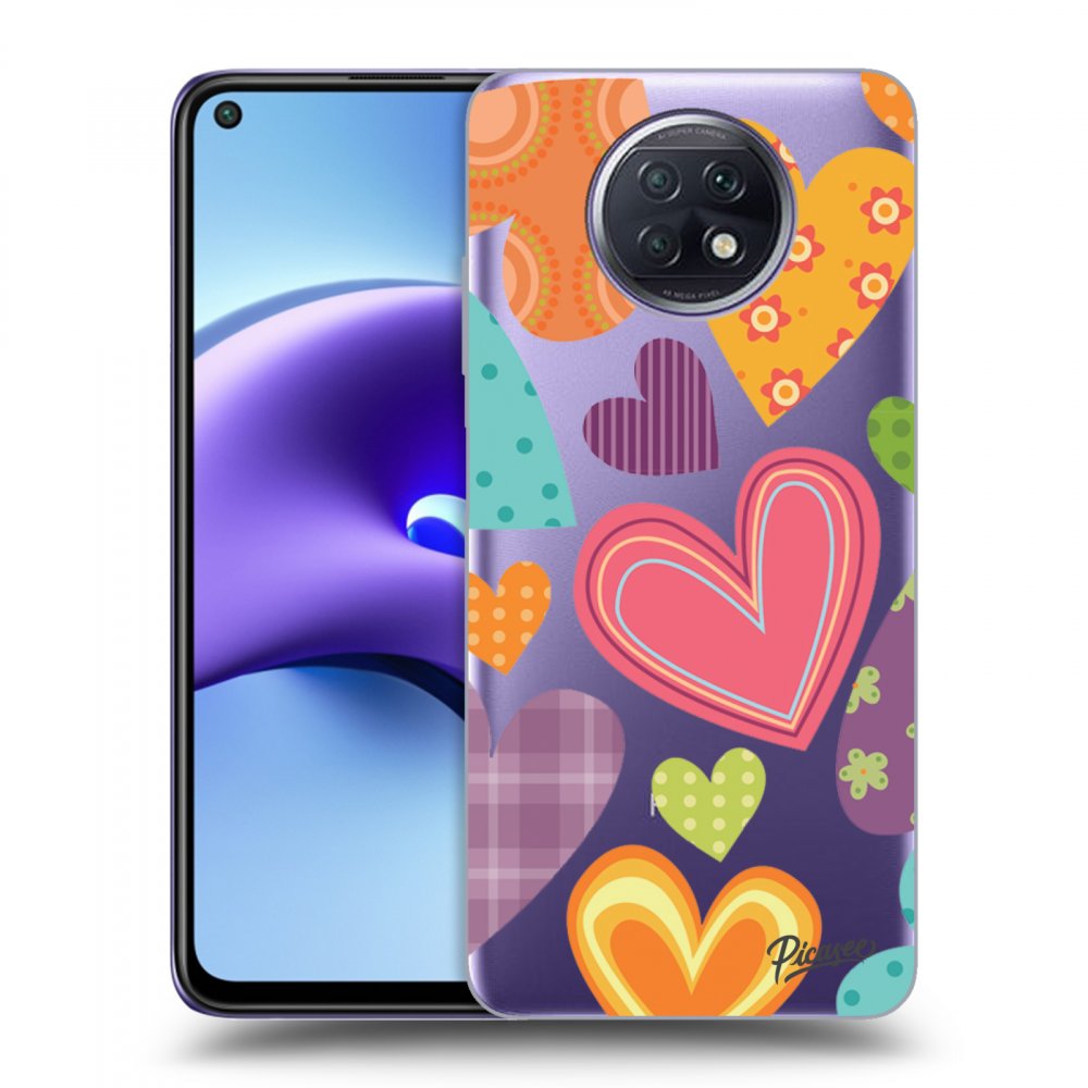 Picasee Xiaomi Redmi Note 9T Hülle - Transparentes Silikon - Colored heart