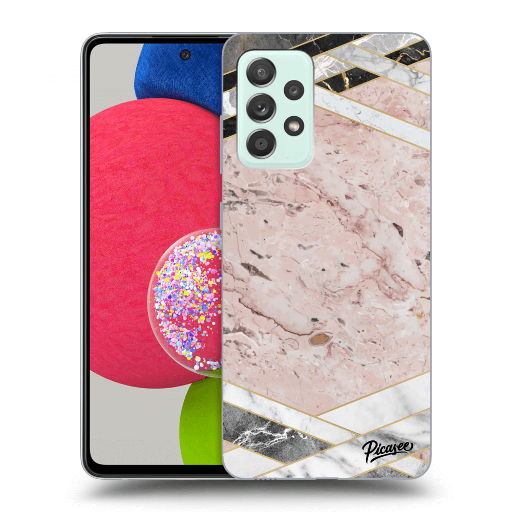 Picasee Samsung Galaxy A52s 5G A528B Hülle - Schwarzes Silikon - Pink geometry
