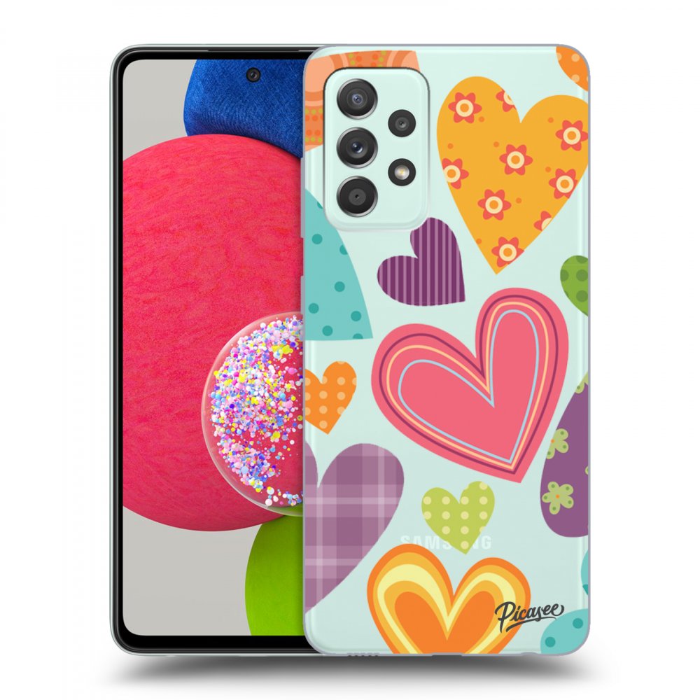 Picasee Samsung Galaxy A52s 5G A528B Hülle - Transparentes Silikon - Colored heart