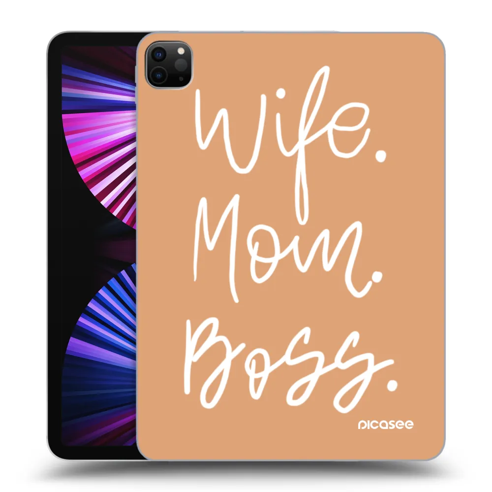 Picasee Schwarze Silikonhülle für Apple iPad Pro 11" 2021 (3.gen) - Boss Mama