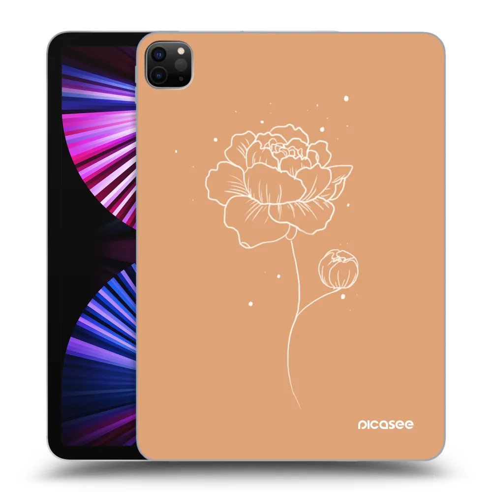 Picasee Schwarze Silikonhülle für Apple iPad Pro 11" 2021 (3.gen) - Peonies