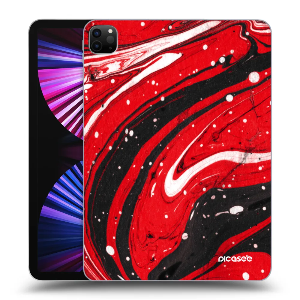 Picasee Schwarze Silikonhülle für Apple iPad Pro 11" 2021 (3.gen) - Red black