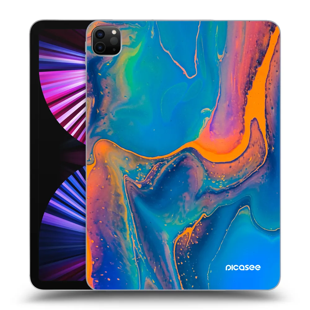 Picasee Schwarze Silikonhülle für Apple iPad Pro 11" 2021 (3.gen) - Rainbow