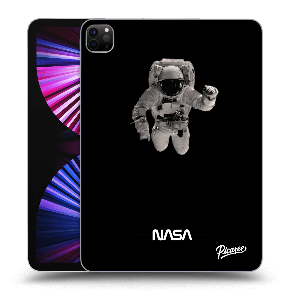 Picasee Schwarze Silikonhülle für Apple iPad Pro 11" 2021 (3.gen) - Astronaut Minimal
