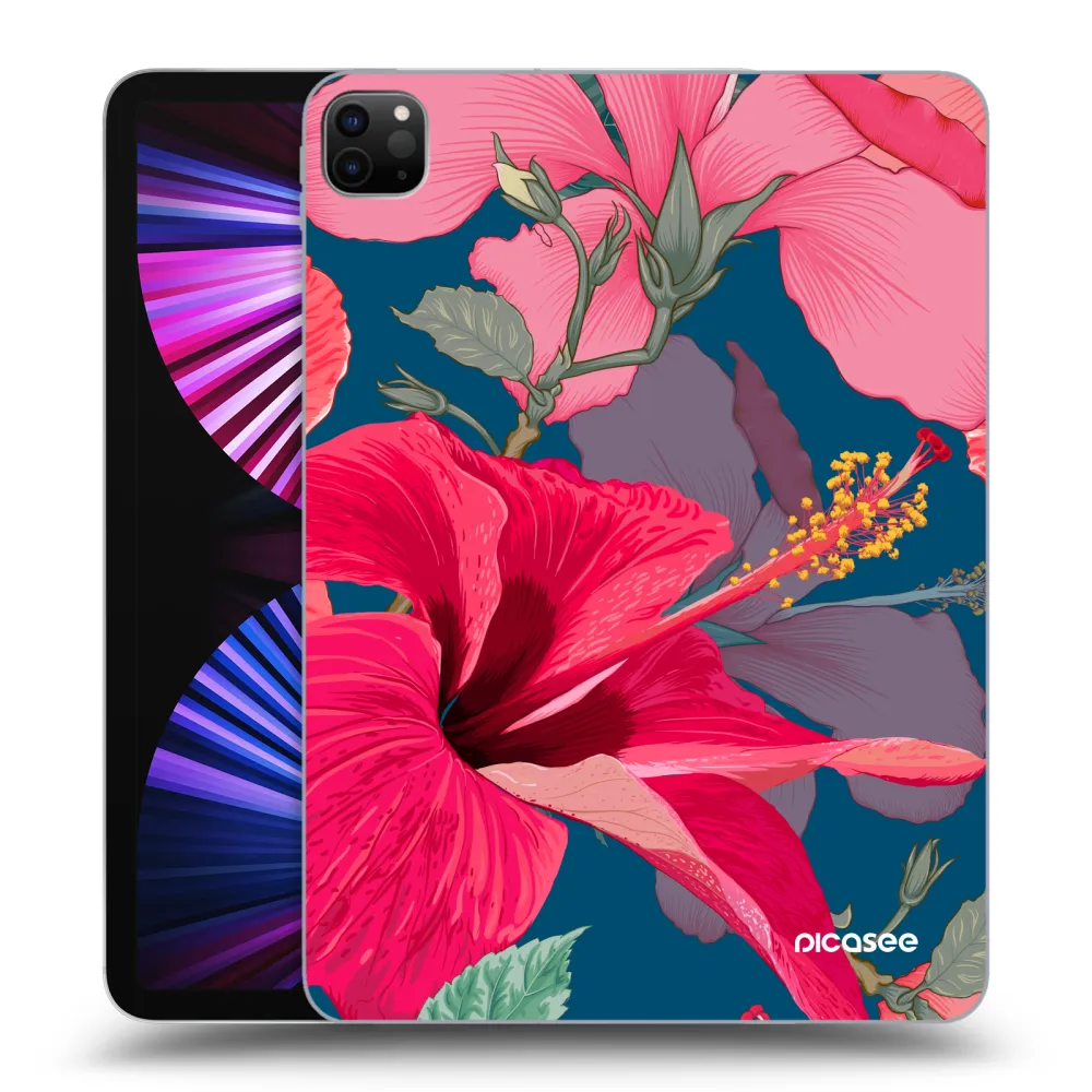 Picasee Schwarze Silikonhülle für Apple iPad Pro 11" 2021 (3.gen) - Hibiscus