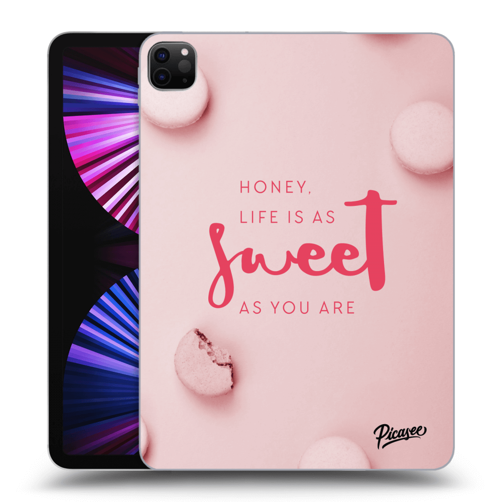 Picasee Schwarze Silikonhülle für Apple iPad Pro 11" 2021 (3.gen) - Life is as sweet as you are