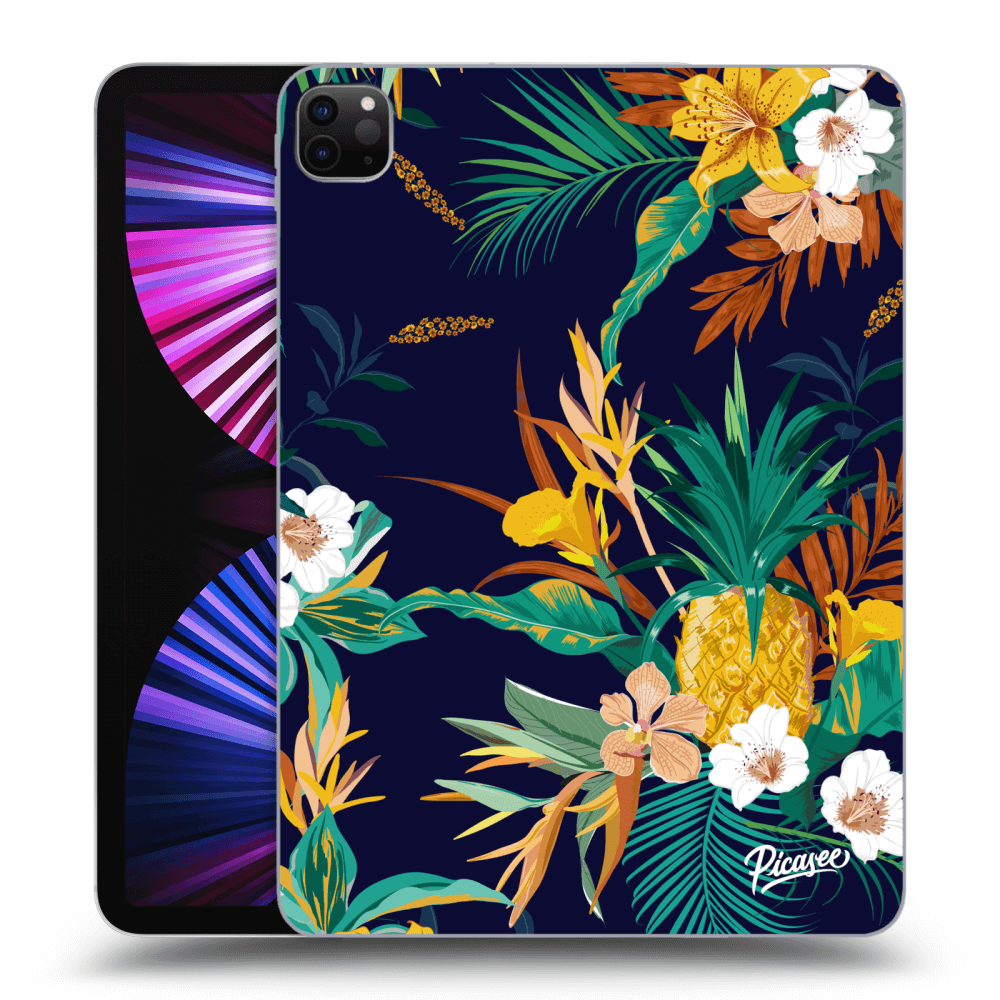 Picasee Schwarze Silikonhülle für Apple iPad Pro 11" 2021 (3.gen) - Pineapple Color