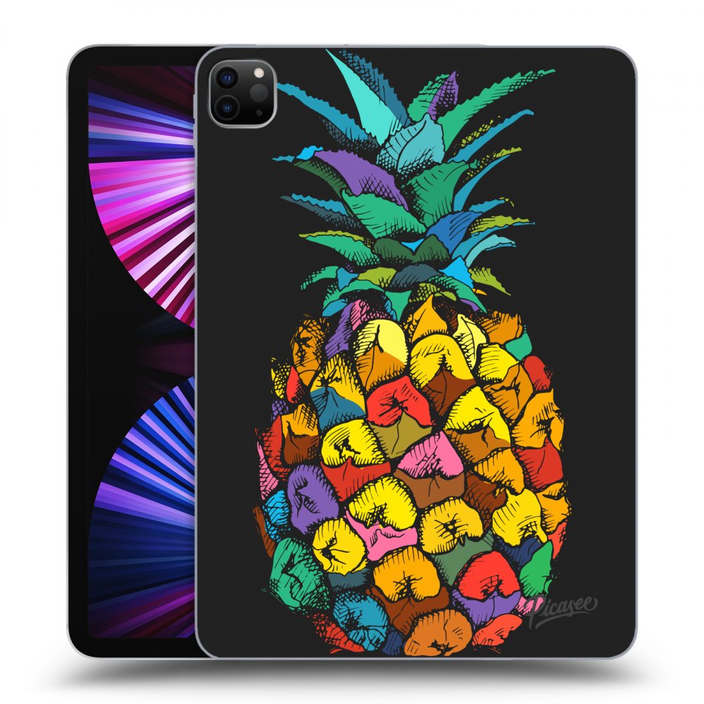 Picasee Schwarze Silikonhülle für Apple iPad Pro 11" 2021 (3.gen) - Pineapple