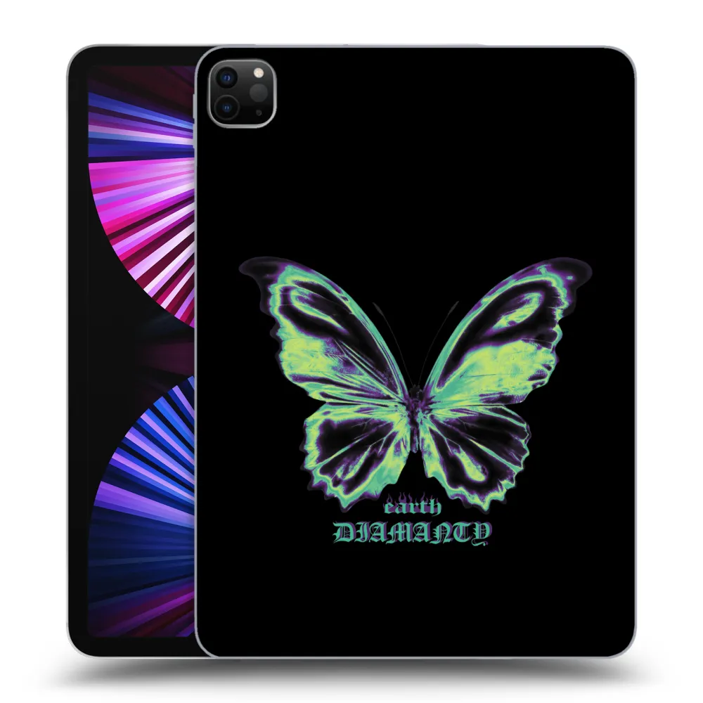 Picasee Schwarze Silikonhülle für Apple iPad Pro 11" 2021 (3.gen) - Diamanty Blue