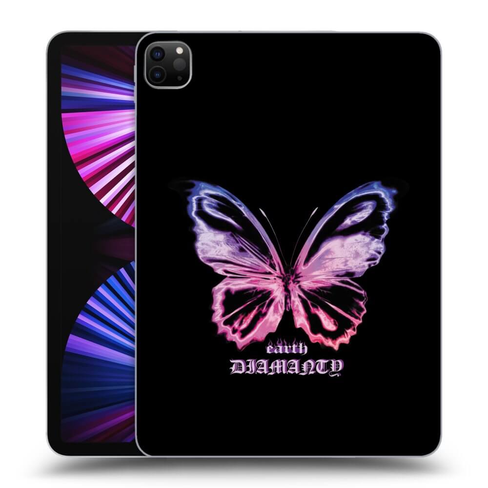 Picasee Schwarze Silikonhülle für Apple iPad Pro 11" 2021 (3.gen) - Diamanty Purple