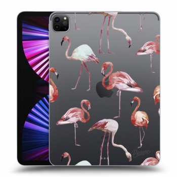 Picasee transparente Silikonhülle für Apple iPad Pro 11" 2021 (3.gen) - Flamingos