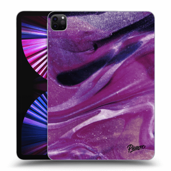Picasee Schwarze Silikonhülle für Apple iPad Pro 11" 2021 (3.gen) - Purple glitter