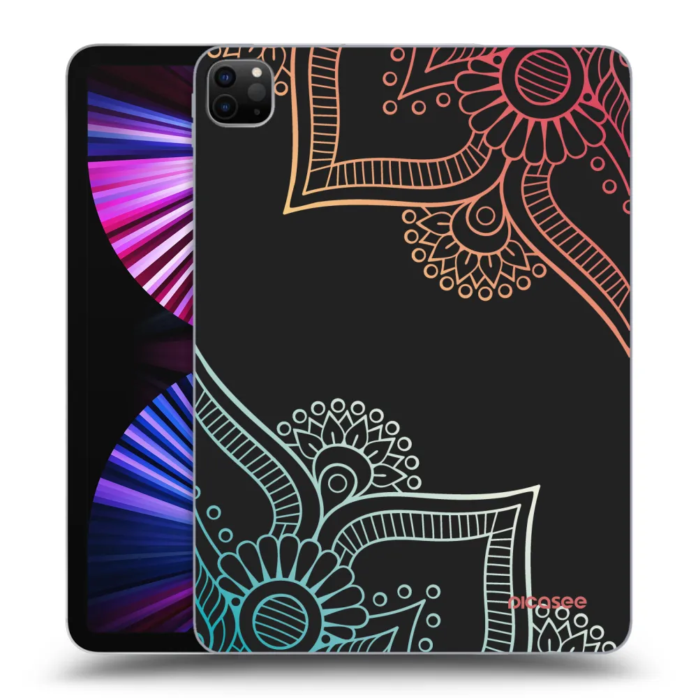 Picasee Schwarze Silikonhülle für Apple iPad Pro 11" 2021 (3.gen) - Blumenmuster