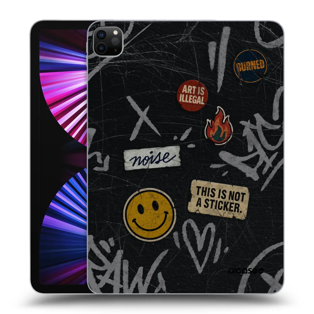 Picasee Schwarze Silikonhülle für Apple iPad Pro 11" 2021 (3.gen) - STICKERS x TAGS