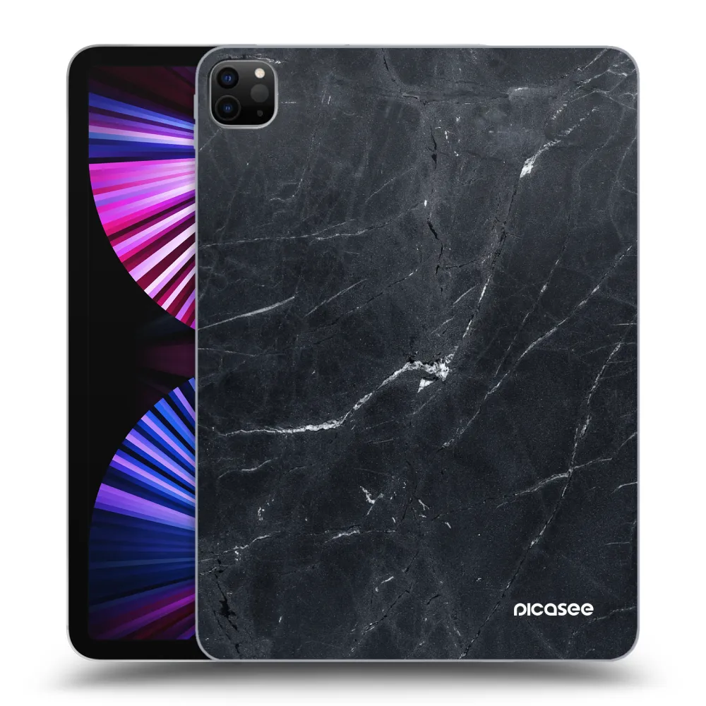 Picasee Schwarze Silikonhülle für Apple iPad Pro 11" 2021 (3.gen) - Black marble