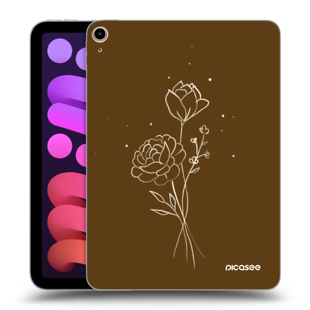 Picasee transparente Silikonhülle für Apple iPad mini 2021 (6. gen) - Brown flowers