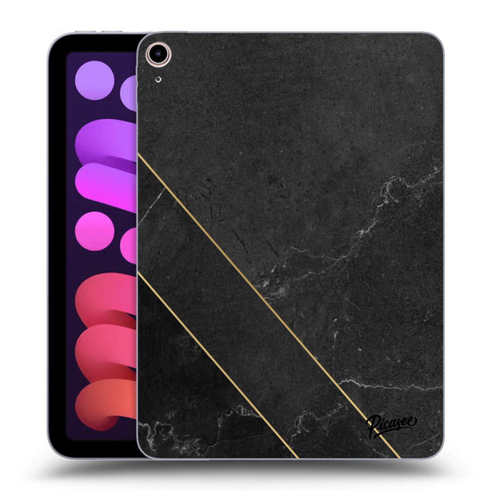 Picasee transparente Silikonhülle für Apple iPad mini 2021 (6. gen) - Black tile