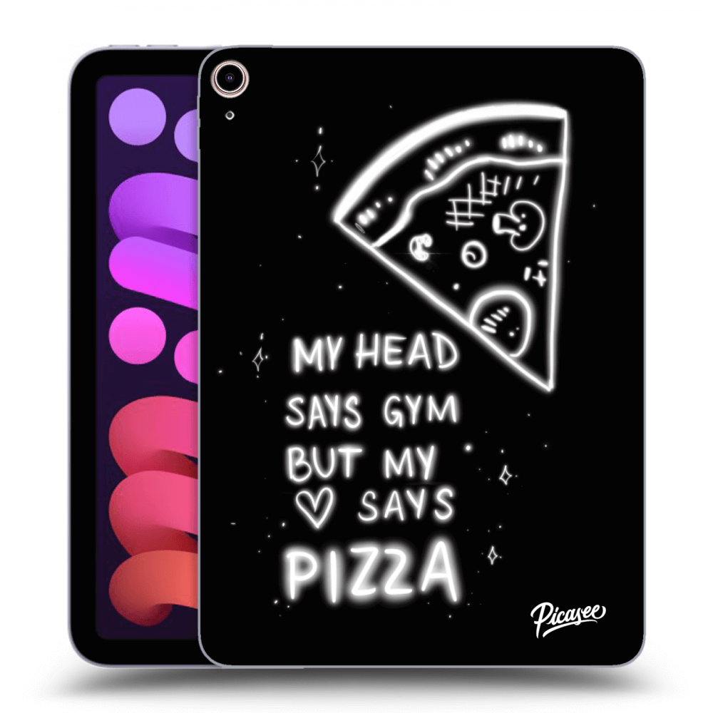 Picasee Schwarze Silikonhülle für Apple iPad mini 2021 (6. gen) - Pizza