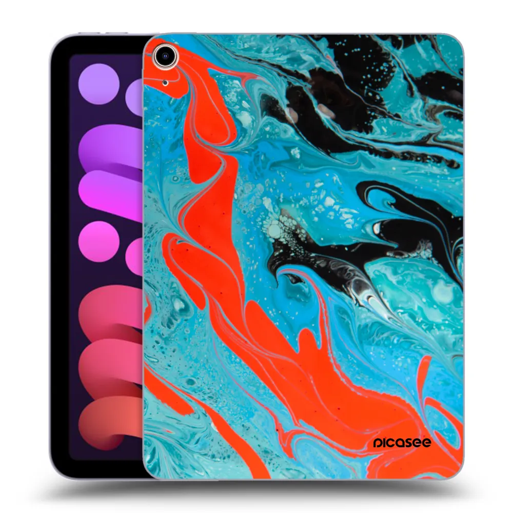 Picasee transparente Silikonhülle für Apple iPad mini 2021 (6. gen) - Blue Magma