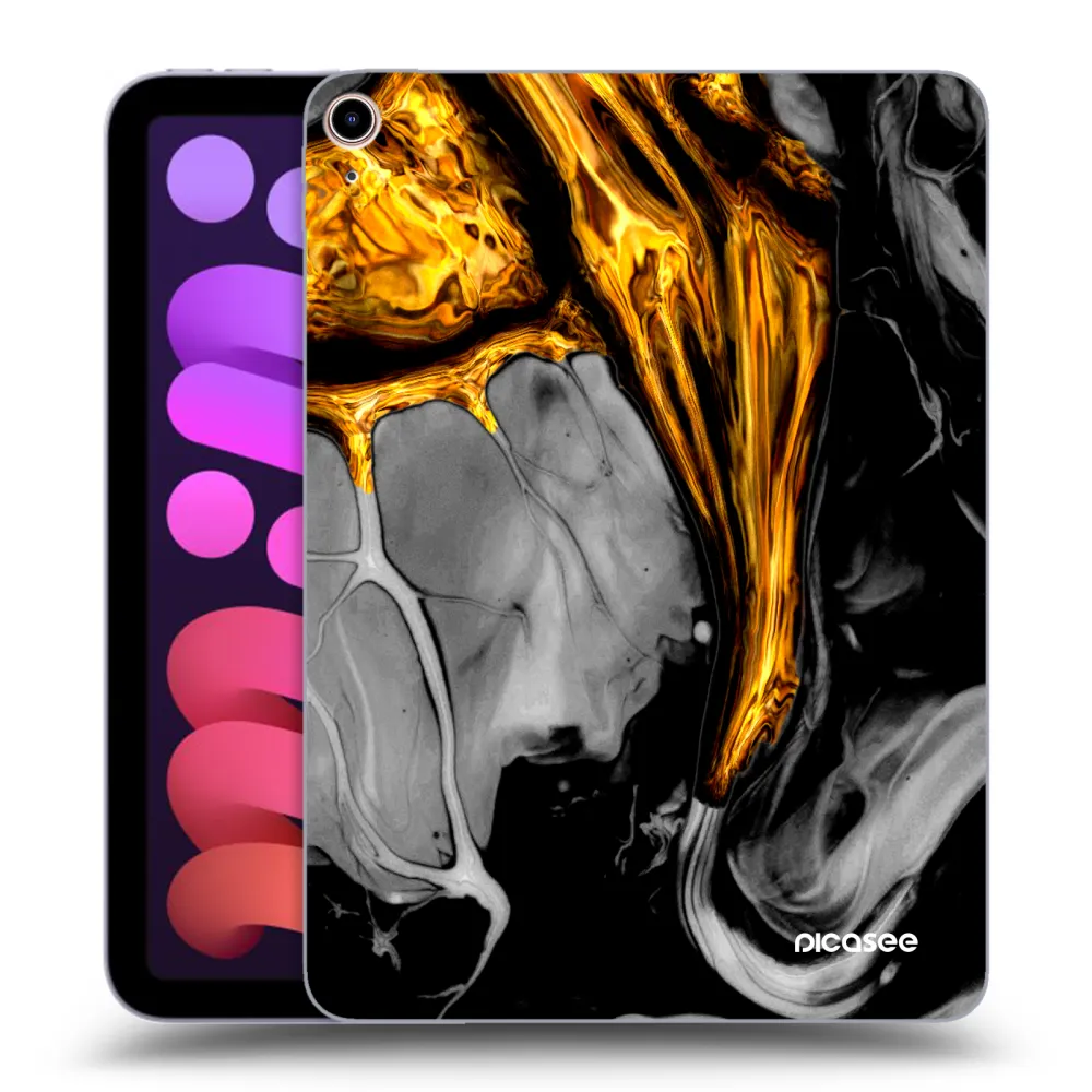 Picasee transparente Silikonhülle für Apple iPad mini 2021 (6. gen) - Black Gold