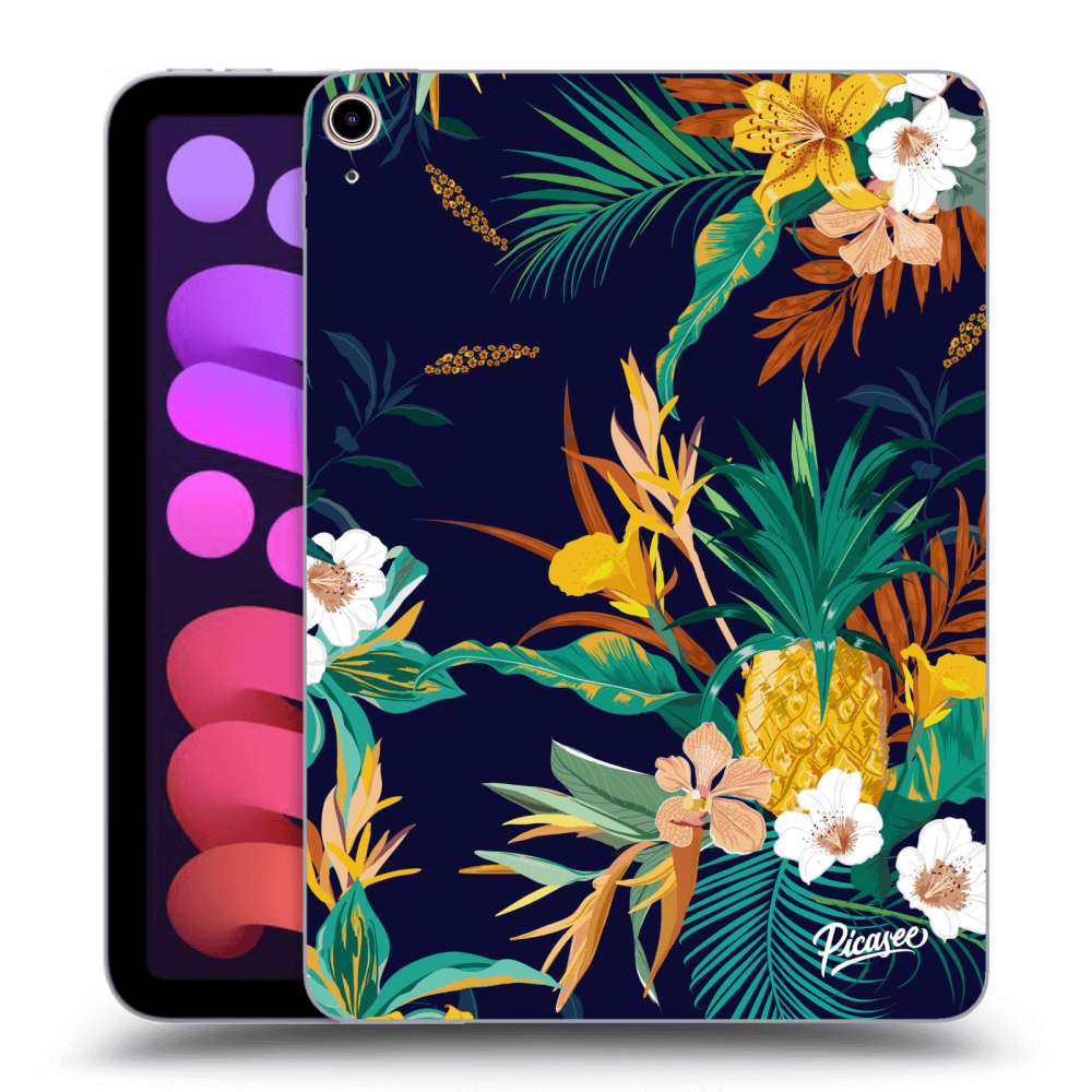 Picasee Schwarze Silikonhülle für Apple iPad mini 2021 (6. gen) - Pineapple Color
