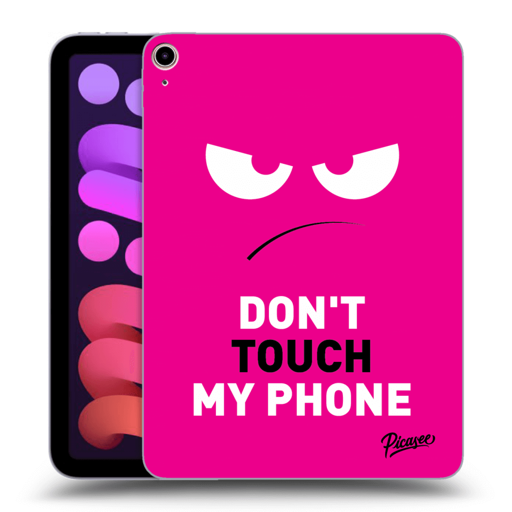 Picasee Schwarze Silikonhülle für Apple iPad mini 2021 (6. gen) - Angry Eyes - Pink