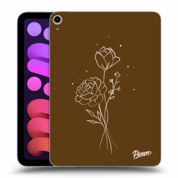 Picasee Schwarze Silikonhülle für Apple iPad mini 2021 (6. gen) - Brown flowers