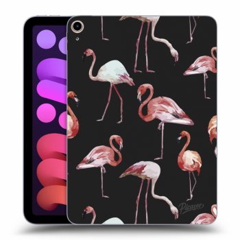 Picasee Schwarze Silikonhülle für Apple iPad mini 2021 (6. gen) - Flamingos
