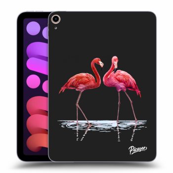 Picasee Schwarze Silikonhülle für Apple iPad mini 2021 (6. gen) - Flamingos couple