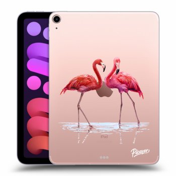 Picasee transparente Silikonhülle für Apple iPad mini 2021 (6. gen) - Flamingos couple